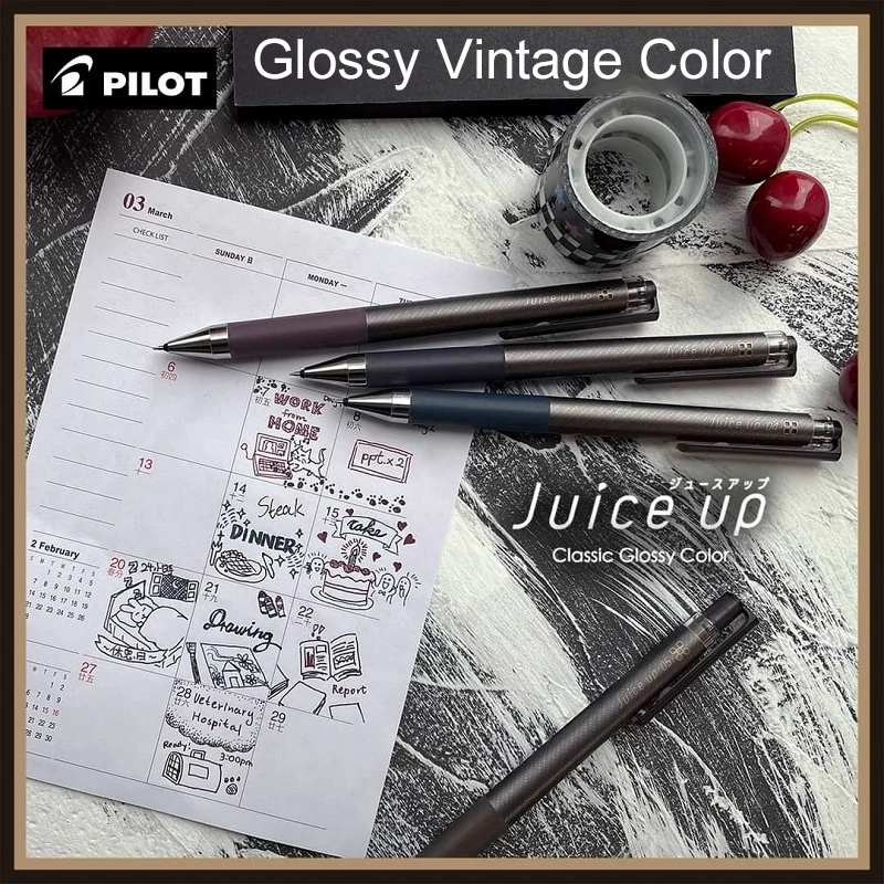 japao piloto classico do vintage brilhante gel tinta suco up st ponta gel caneta com metal shimmer 04 mm 05 mm material de escrita novo 01