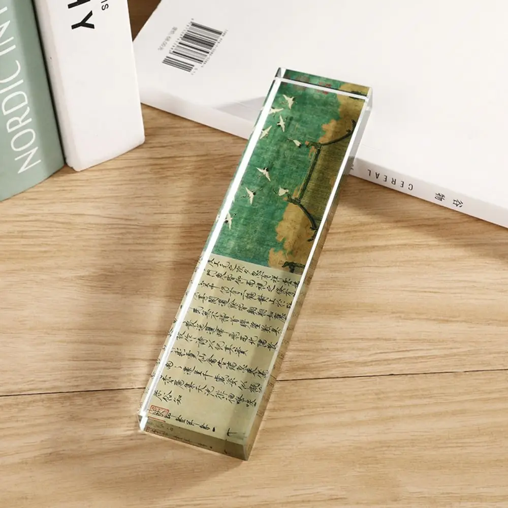 Heavy Enough Clear Crystal Paperweight Pressing Paper Flat Smooth Surface Chinese Calligraphy Paperweight Flat Bottom Rectangle