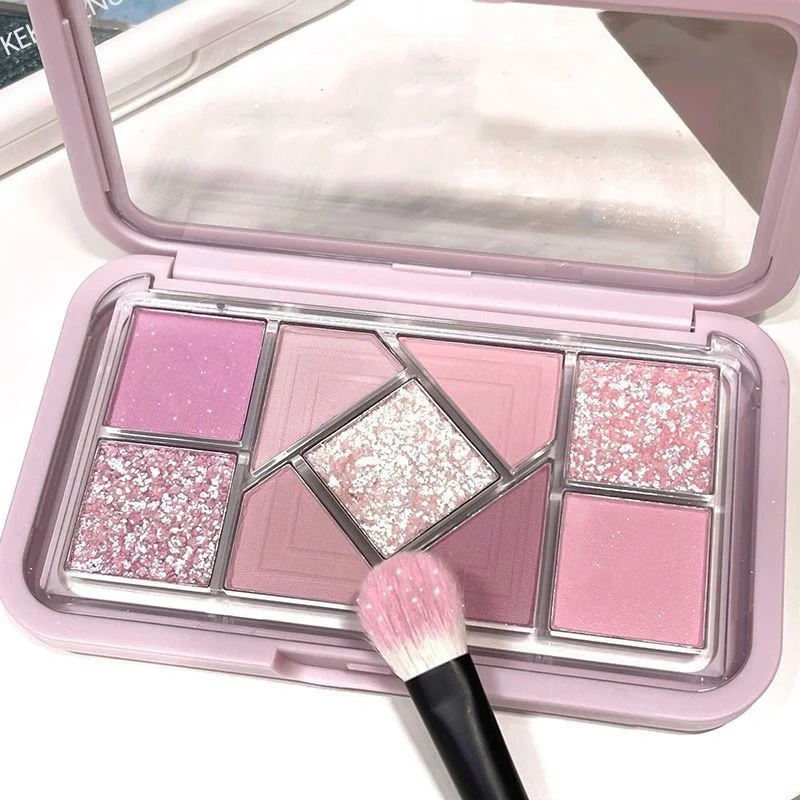 9 Colors Low Saturation Eyeshadow Palette, Matte & Shimmer Pearl Pressed Powder, Natural Waterproof Pigmented Eye Shadow Makeup