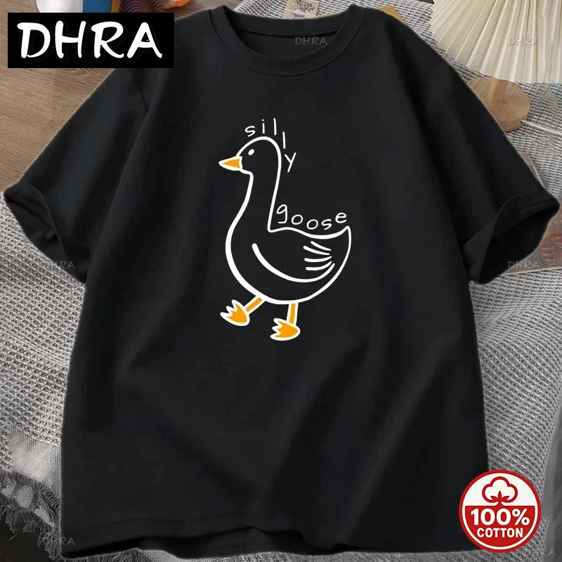 

Футболка Silly Goose University с круглым вырезом, мужская одежда, футболки, хлопковые повседневные футболки с принтом, летняя модная мужская одежда унисекс, топы