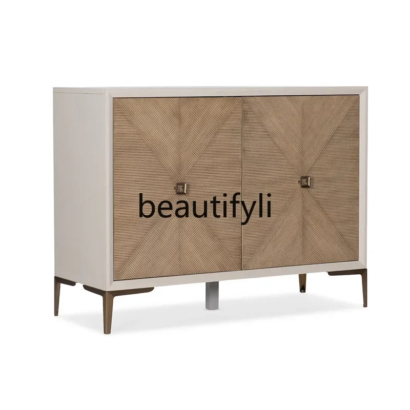 

Light luxury modern simple solid wood porch dining side cabinet living room entrance foyer partition shoe cabinet integrated