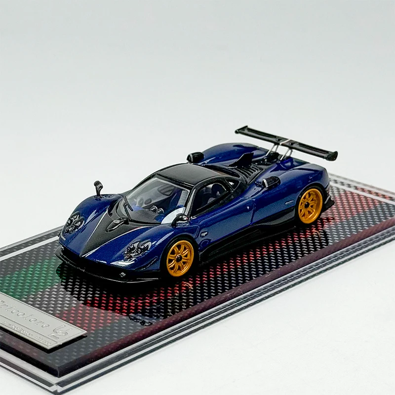 

Original 1:64 Scale Alloy Pagani Zonda Blue Carbon Sports Car Model Collection Ornaments Children Toy Car Gift Static Decoration