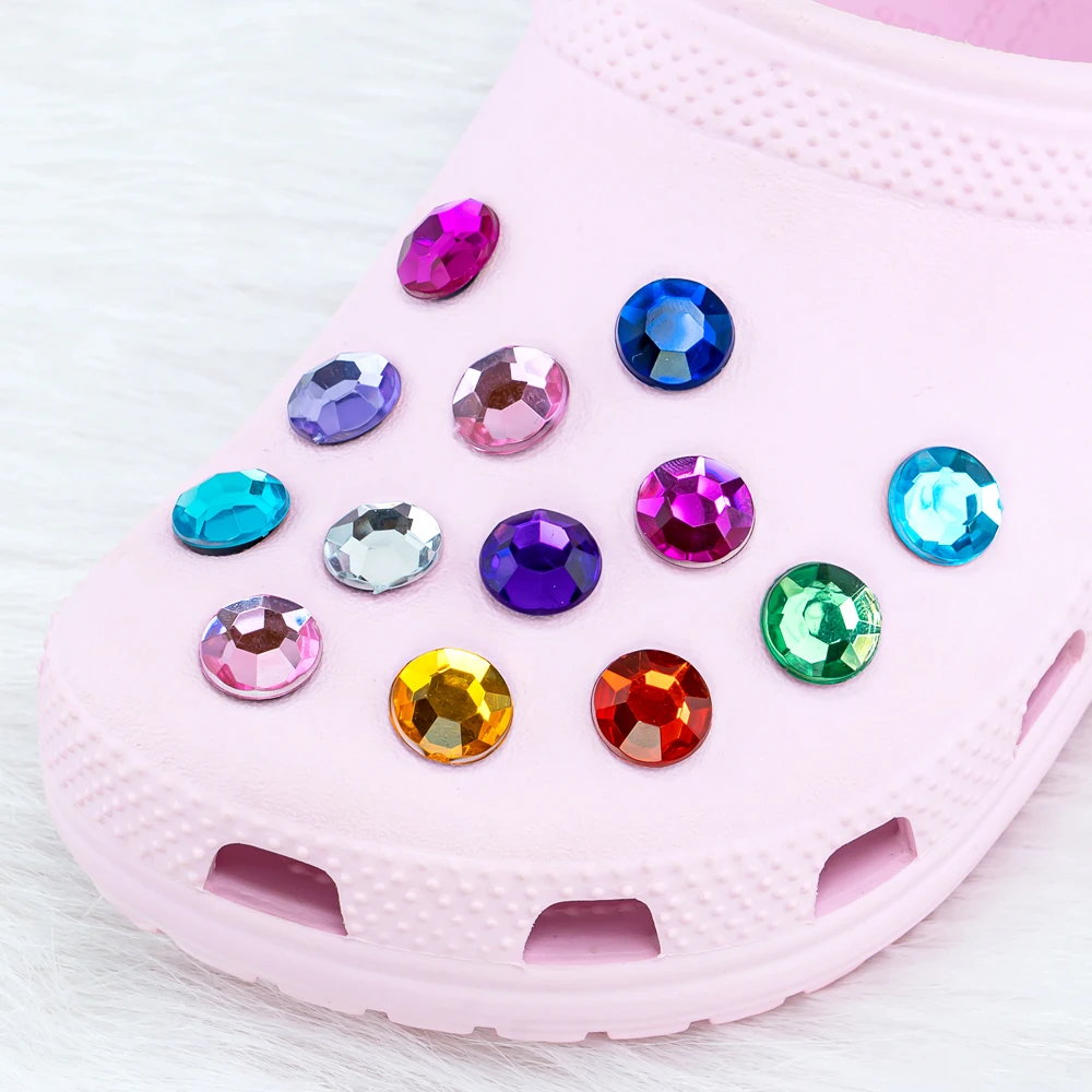 10/50pcs Crystal Flower Heart Circle Shoe Charms Shoe Decorations Pins for Women Girls Favor Gift Sandal Accessories Clog Buckle