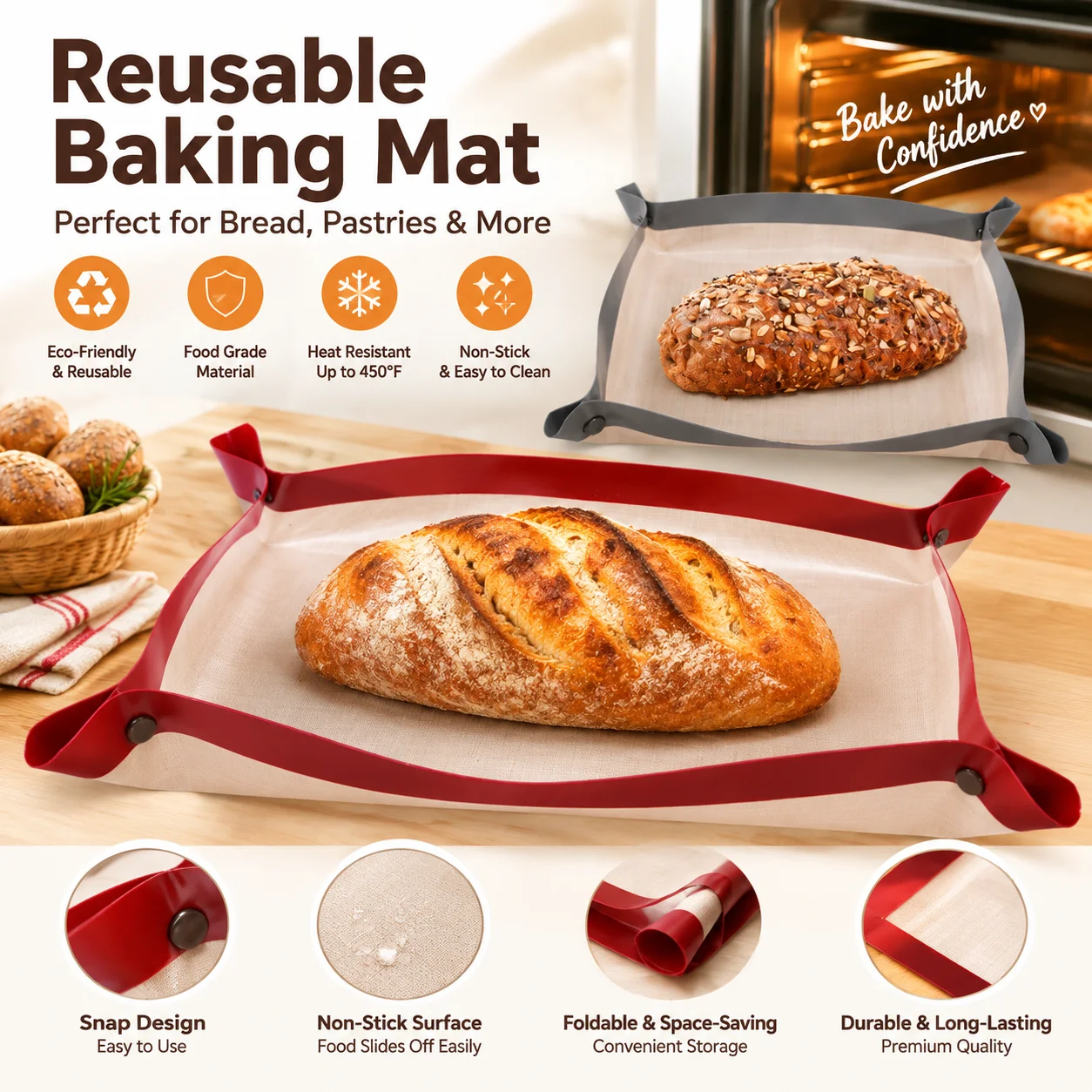 Set Alas Panggang Silikon Food - Kitchen Baking Mat ulasan dan harga