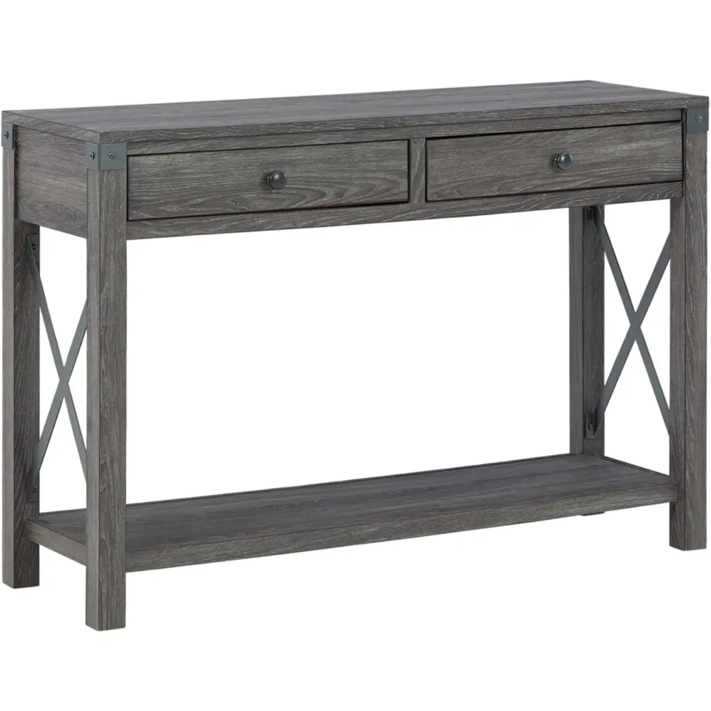 

Gray Rustic Farmhouse Style Console Sofa Table