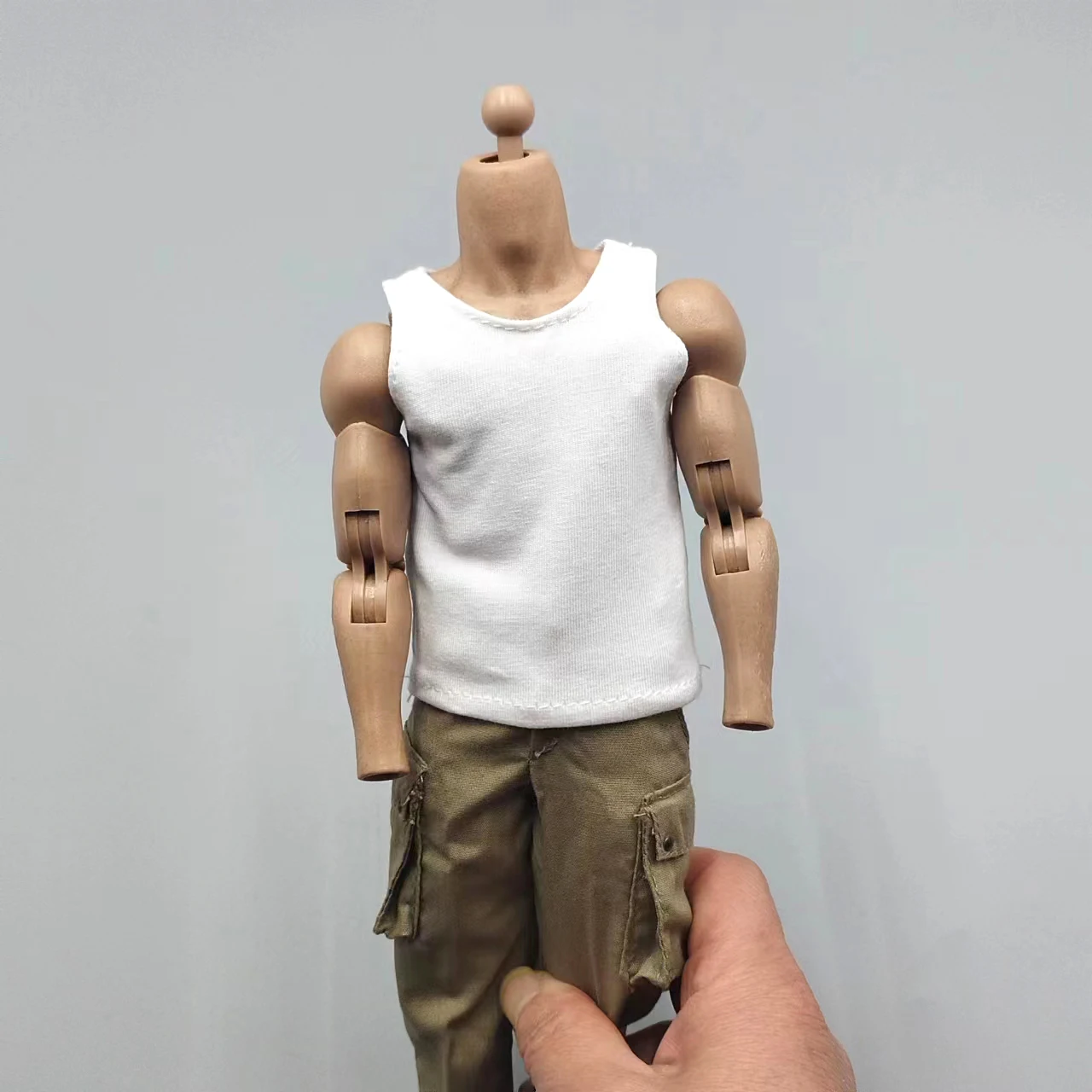 

Мужская футболка без рукавов белого цвета и цвета хаки в масштабе 1/6, модель для 12-дюймовых фигурок, аксессуары «сделай сам»