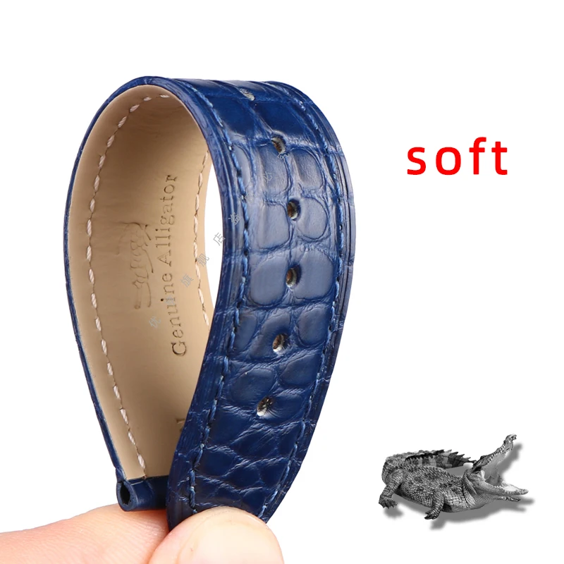 For Luxury Design Blue Black Brown Crocodile Leather Strap Fashion genuine leather men\'s watchband 16mm 18mm 20mm 22mm