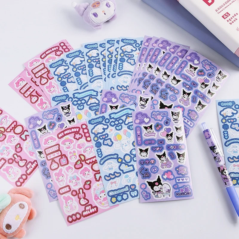 

120 шт./лот Sanrio Kuromi Melody Cinnamoroll наклейка милый скрапбук DIY дневник декоративная уплотнительная наклейка альбом наклейка этикетка