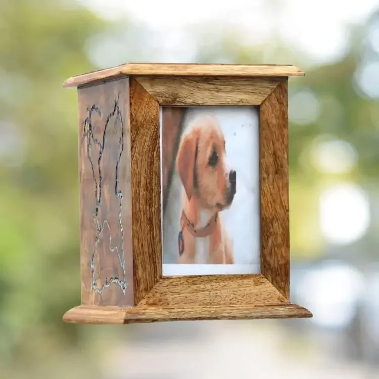 Memorial Urn Box Rosewood Decorative Wooden Keepsake Large for Ashes Handcrafted Funeral Cremation Burial Human Urns