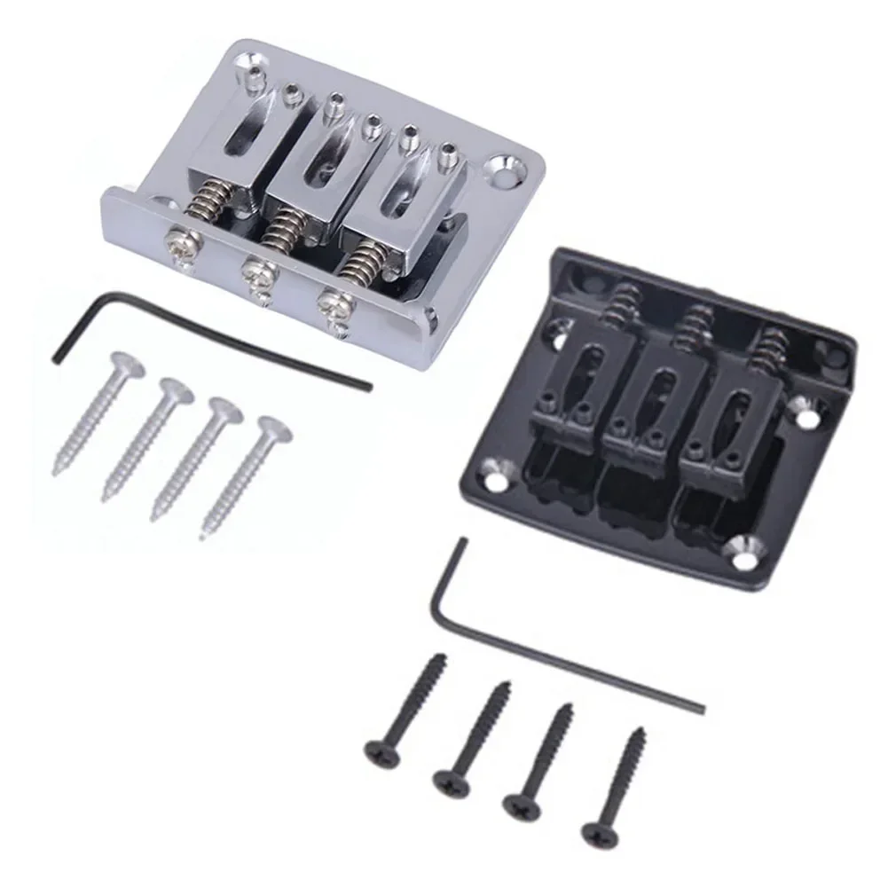 Professional 3String Electric Guitar Bridge For Cigars Box With Srews And Wrench Adjustable Saddle Replacement Guitars Parts