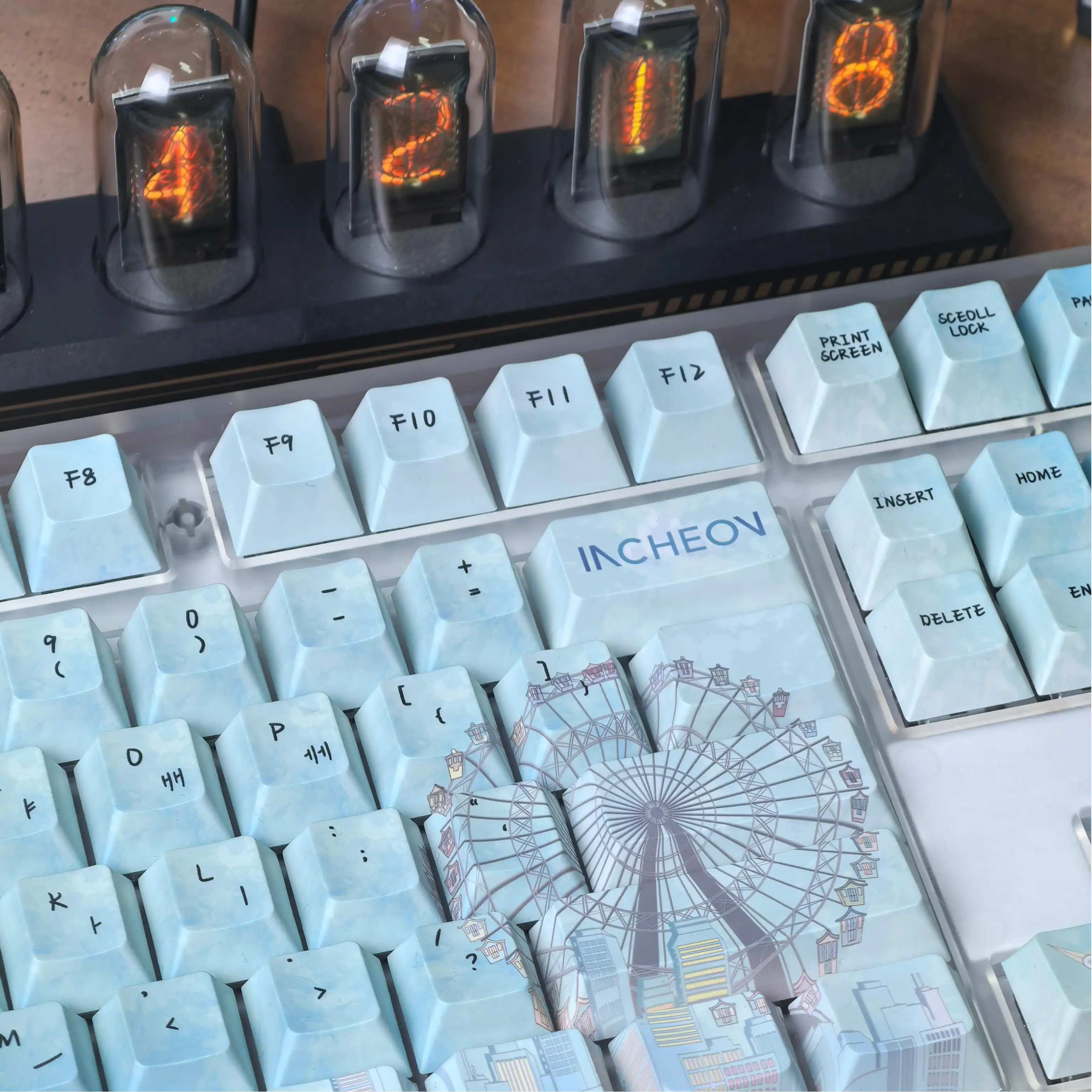 Keycap Korea Profil Ceri Incheon Wolmido Keycap Keyboard Mekanis Mercusuar Kereta Laut Ferris Wheel Seagull PBT