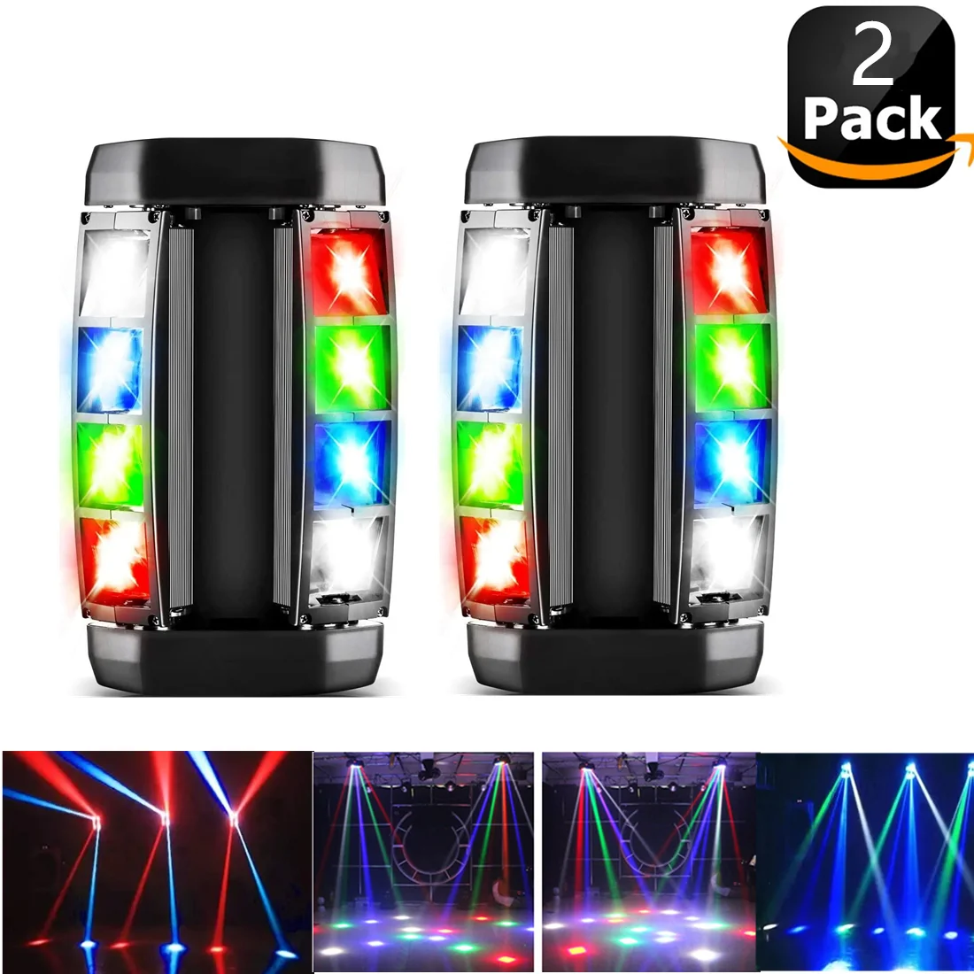 2 Stuks 8 Led Rgbw Mini Led Spider Licht Bewegende Kop Dmx Beam Moving Head Light Led Party Event Show Light Dj Verlichting