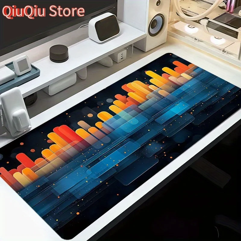 

Extra Large 88.9x40.64 cm Modern Abstract Gradient Geometric Gaming Desk Pad & Mouse Keyboard Mat - Non-Slip Rubber Base, Stitch