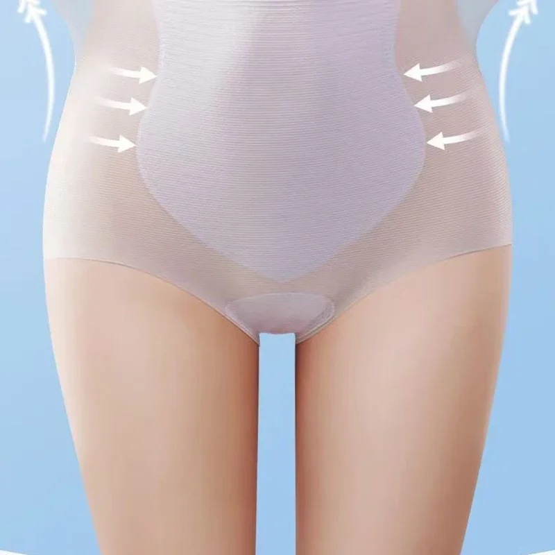 4Pcs/set Seamless High Waist Ice Silk Quick-drying Panties Underwear Ladies Summer Ultra-thin Panties Women Fitness Briefs