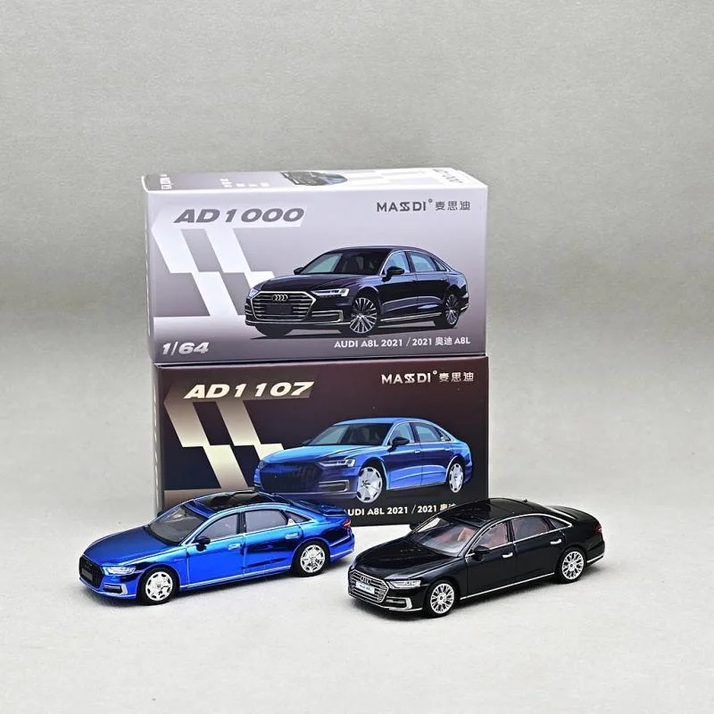 MASDI 1/64 Audi A8L D5 รุ่นโลหะผสมสีน้ําเงินไฟฟ้า