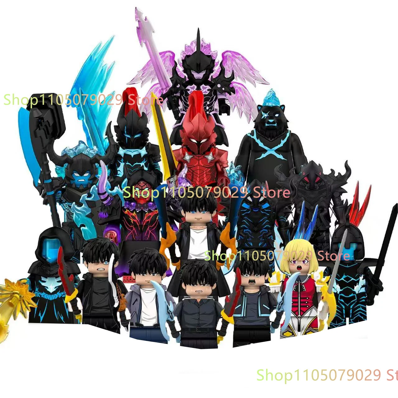 WM6220 WM6221 Anime Cartoon TV Toy Sung Jin Woo Solo Leveling Man S Hunter Level Up Building Blocks for Kids Collect Toys Gift