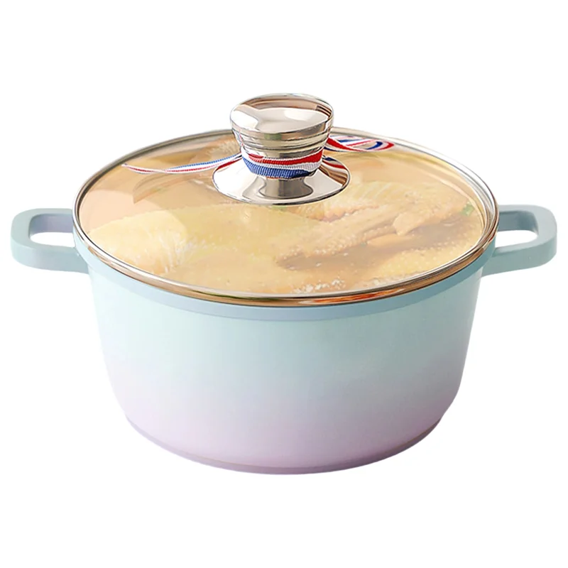 

BMBY-Nonstick Stock Pot With Tempered Glass Lid Induction Cooking Pot Kitchen Soup Pot Stockpot With Stay-Cool