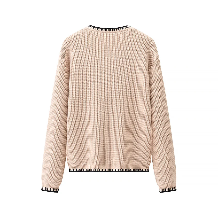 كارديجان أنيق محبوك مفتوح بتصميم دانتيل من JNLEAOG، موديل خريفي جديد للنساء بأسلوب فرنسي، فستان كاجوال بأكمام طويلة من البوليستر