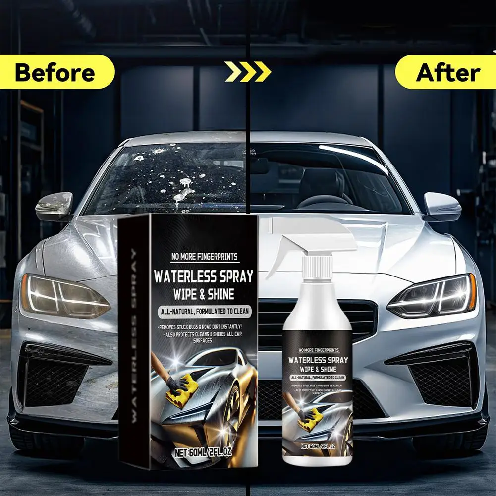 Waterless Car Wash Spray Automobile No Water Cleaning Agent Vehicle Detailing Spray Car Care Supplies For Most Vehicles B7H8