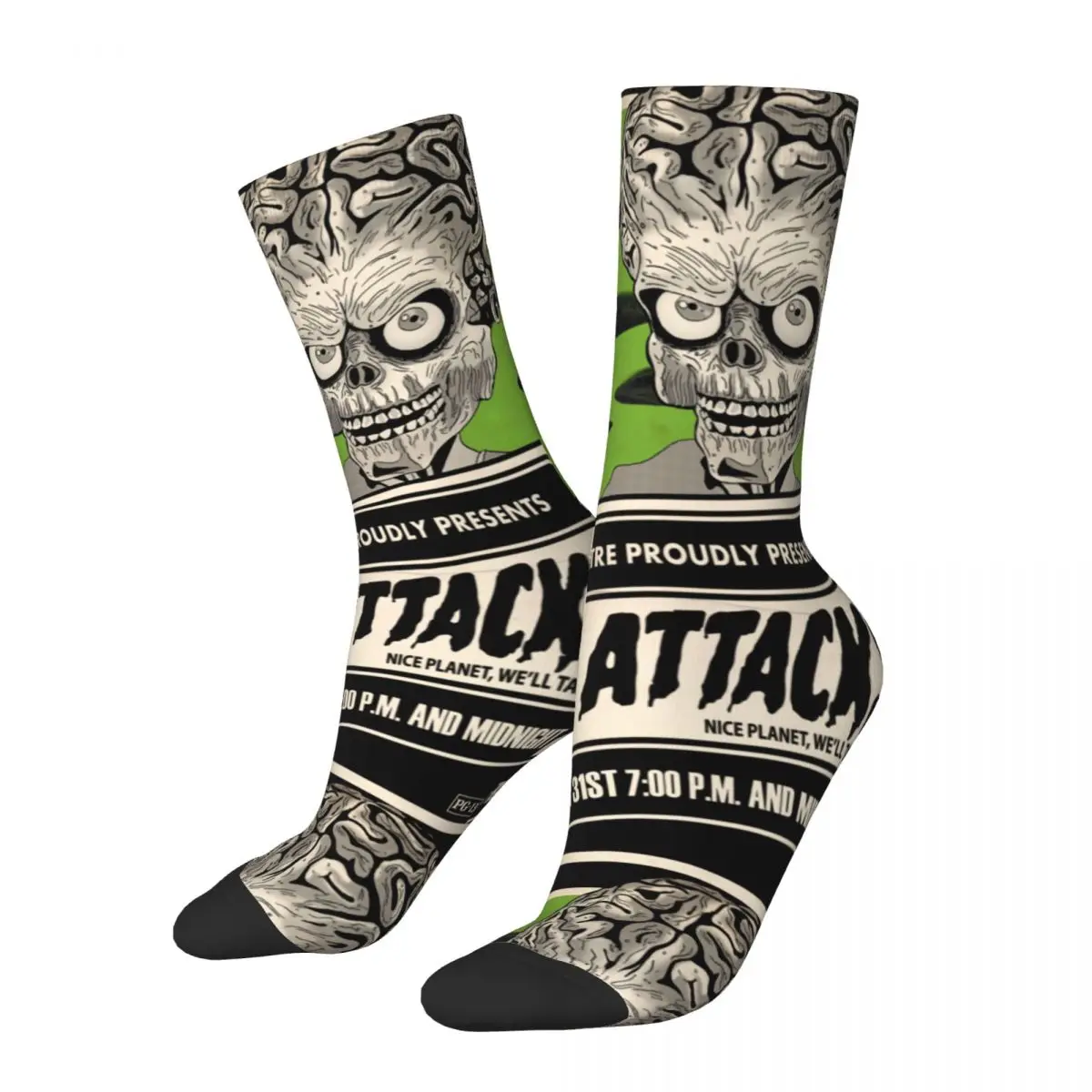 Happy Funny Male Men Socks Harajuku Mars Attacks Movie Alien Sock Graphic Women Socks Spring Summer Autumn Winter