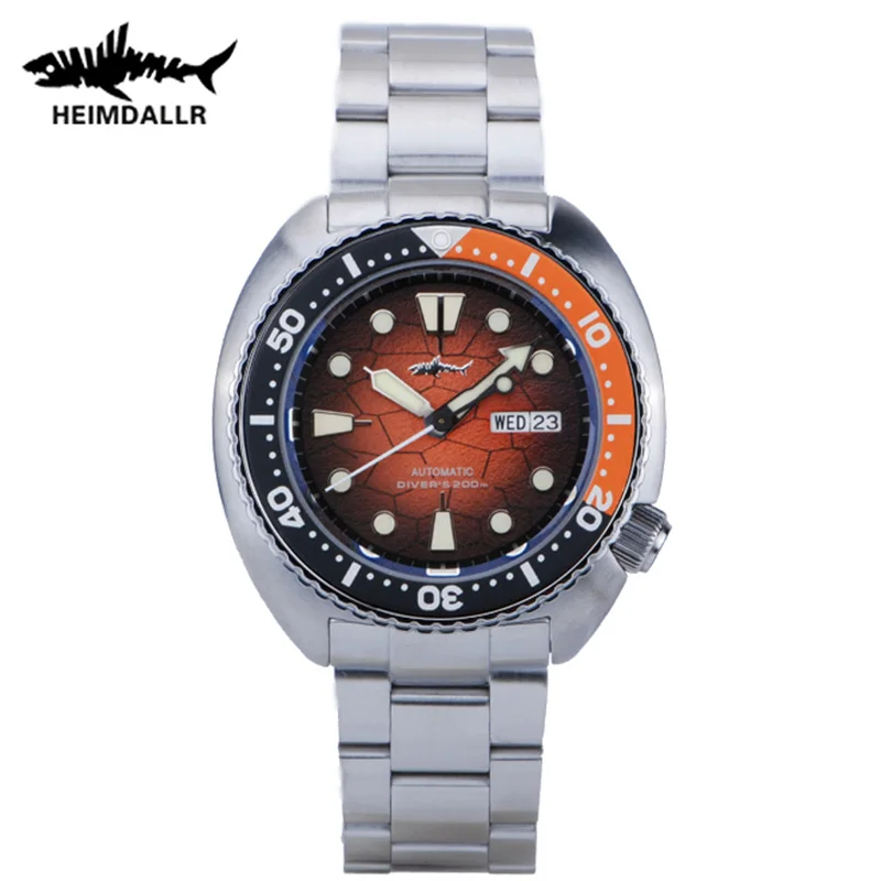 Heimdallr Turtle 6105 Men Diver Watch NH36 Movement Automatic Sapphire Ceramic Bezel Luminous 20Bar Waterproof Mechanical Watch