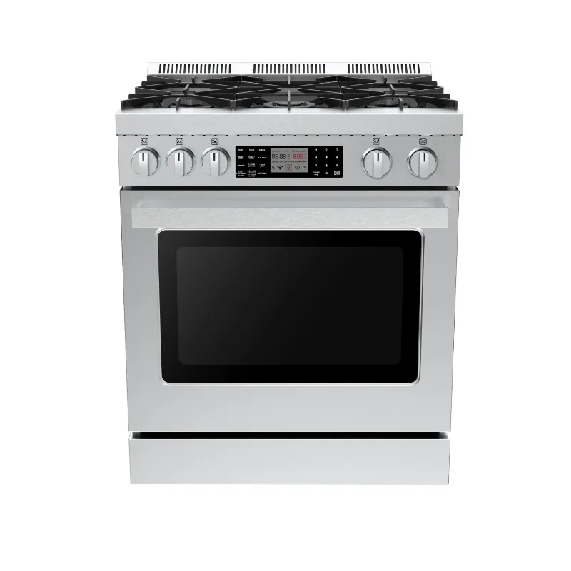 touch-controlled oven Free-standing gas cooker Single oven 5.0 copper feet oven capacity with 5 kitchen appliance burners