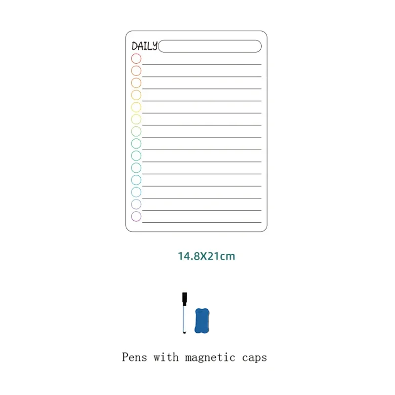 Calendario magnetico frigorifero Piano mensile e settimanale Lavagna calendario da tavolo Cancellabile a secco adesivo frigorifero bacheca A3