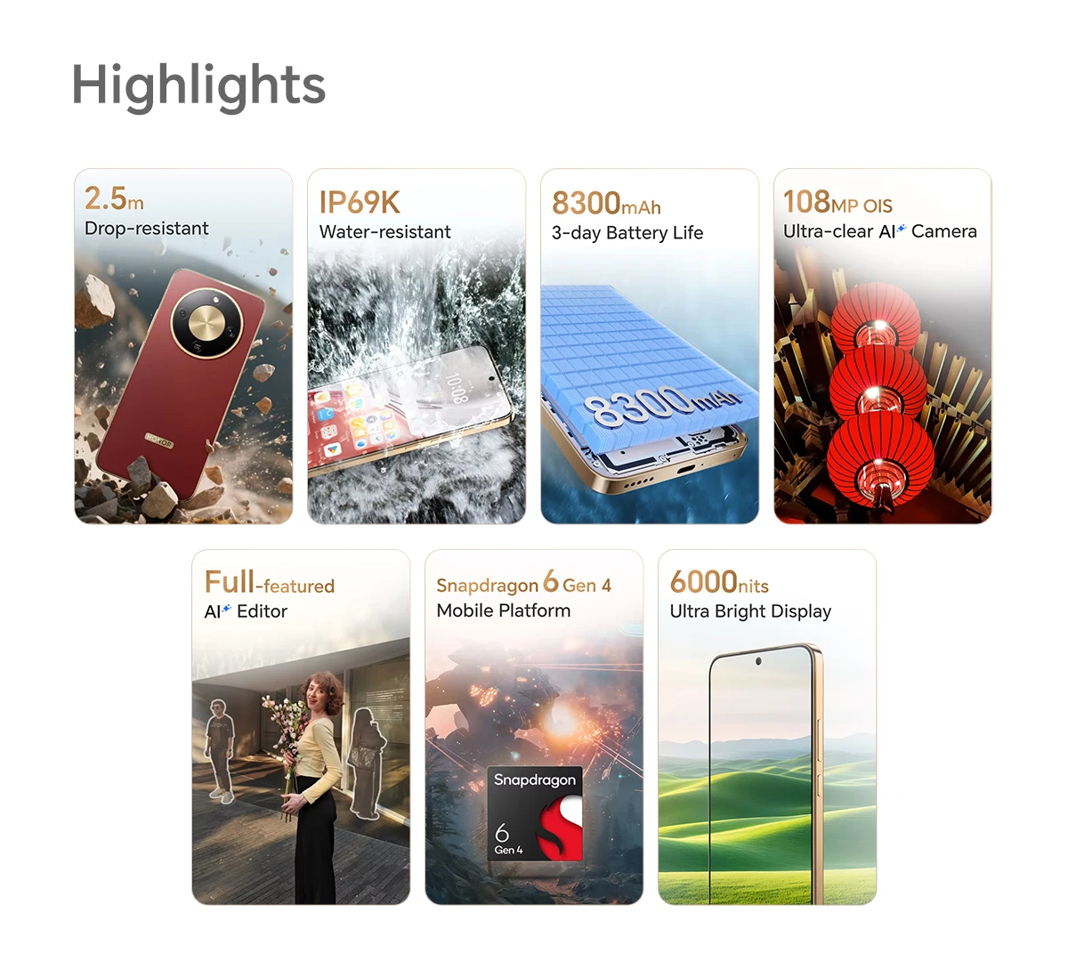 New HONOR X9d Global Version 12GB+256 Smartphone 6.79'' 120Hz Screen 108MP AI Camera 8300 mAh 66W Super Charging NFC