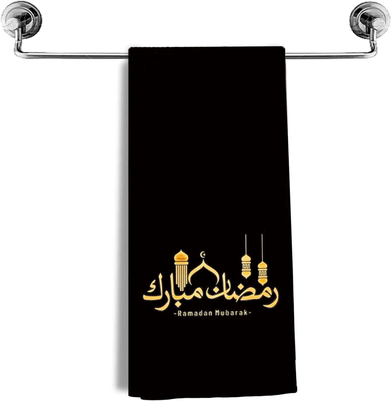 Black Mubarak Ramadan Kareem Kitchen Towels Dish Hand Towels for Bathroom  Eid Al-Adha Islam Eid Iftar Kitchen Decoration Room