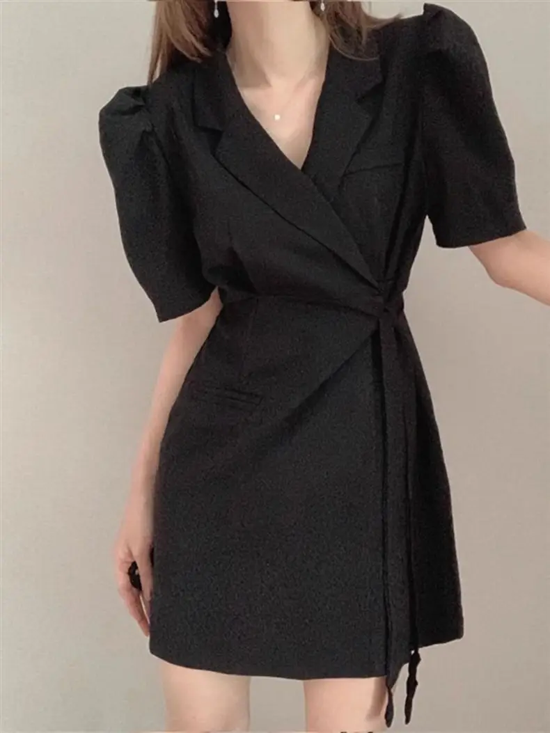 

Superior Suit Skirt 2026 Summer Simple Women's Bubble Sleeve Dress