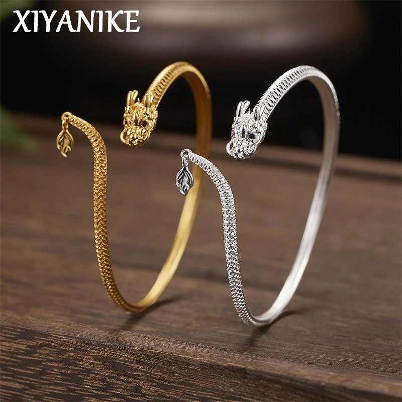 

XIYANIKE 2024 Summer Beach Delicate Dragon Cuff Bracelet For Women Girl Punk Fashion New Jewelry Party Lady Gift pulseras mujer