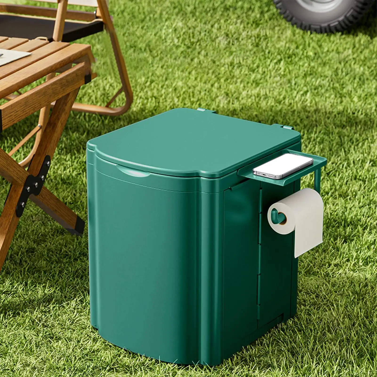 

Camping Portable Toilet Portable Travel Folding Toilet With Trash Bag Compact Potty Training Seat With Side Storage Bracket For