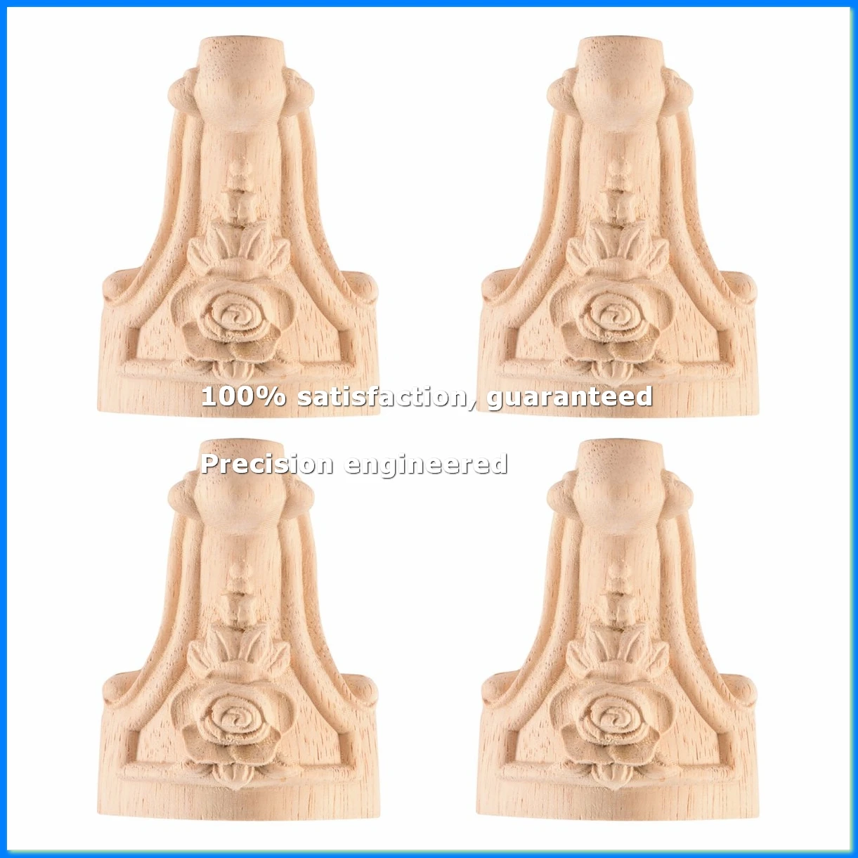 

4PCS 10x6cm European Style Solid Wood Carved Furniture Foot Legs TV Cabinet Seat Feets-A49I
