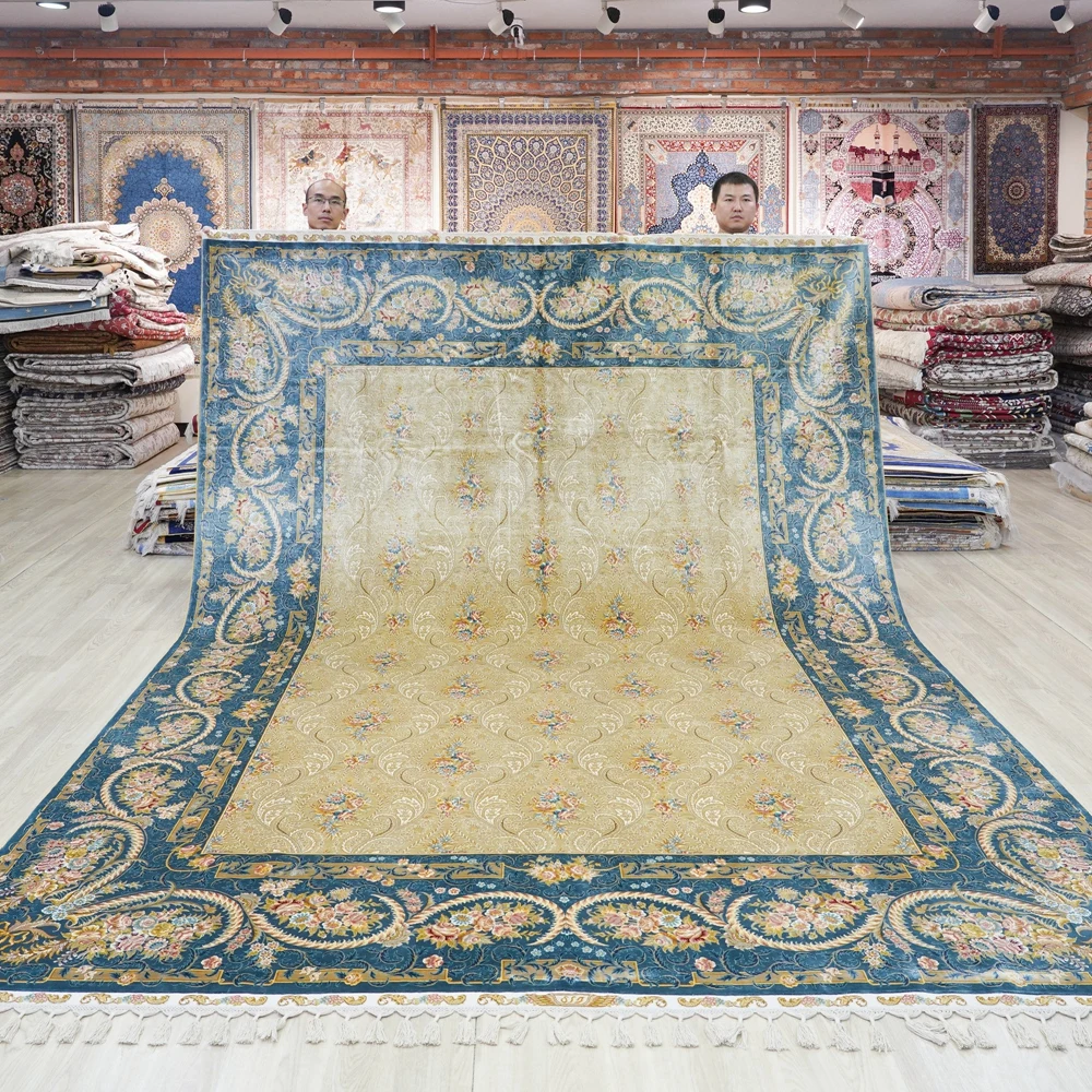 262x360cm  Large Hereke Persian Blue Hand Knotted Oriental Carpet (TJ680A)