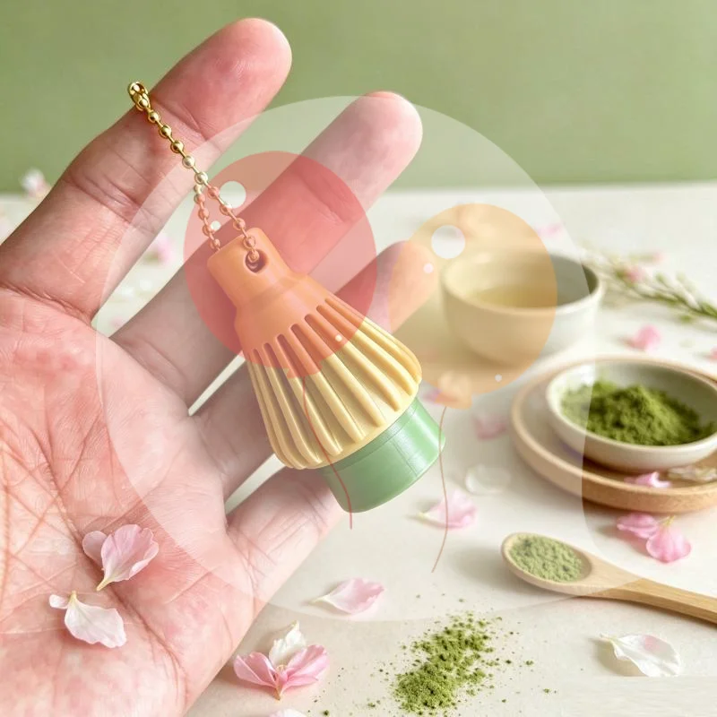 Japanese Matcha Chocolate Key Chains Decompression Button Click Ornament Fidget