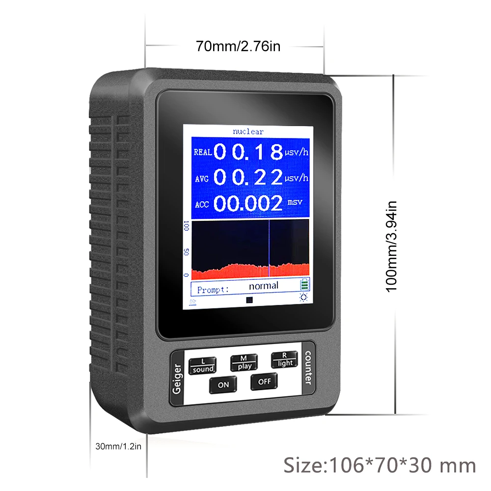 XR-1 Nuclear Radiation Detector Color Display Screen Geiger Counter Personal Dosimeter Detectors Beta Gamma X-ray