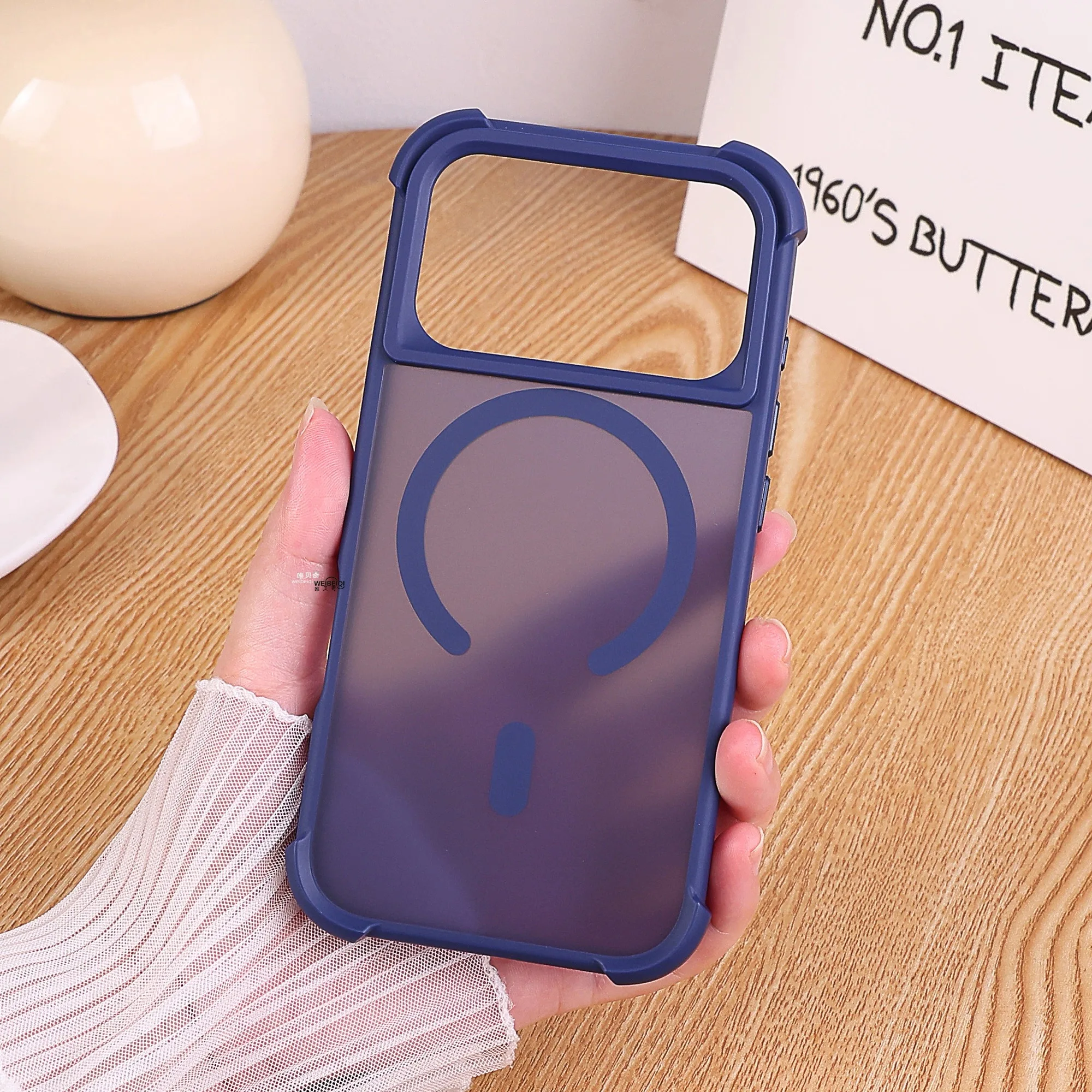 17 ProMax شريط للرسغ الحبل المغناطيسي آيفون 12 13 14 15 16 برو ماكس زائد 17 الهواء أربعة ركن وسادة هوائية غطاء ل Magsafe