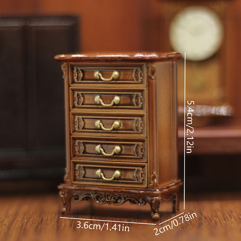 1PC Dollhouse Miniature Simulation Bedroom Chest Of Drawers Toys DIY Accessories Doll House Decor