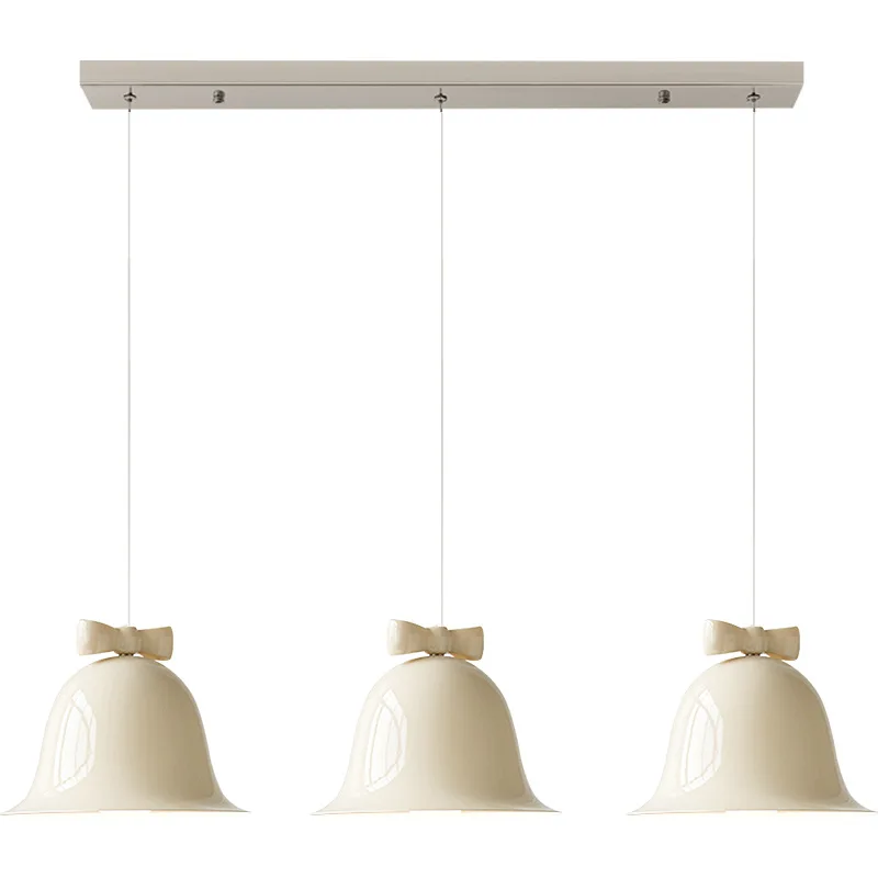 

Nordic restaurant bow bell chandelier Internet celebrity cream style designer bedroom bedside decoration single head chandelier