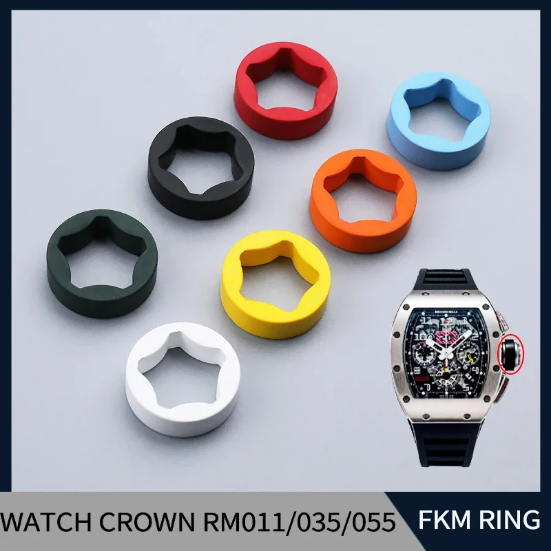 Fit For Richard Mille RM011 RM035 RM055 Multi Colors FKM Rubber Ring Watch Crown Replacement Parts Tools