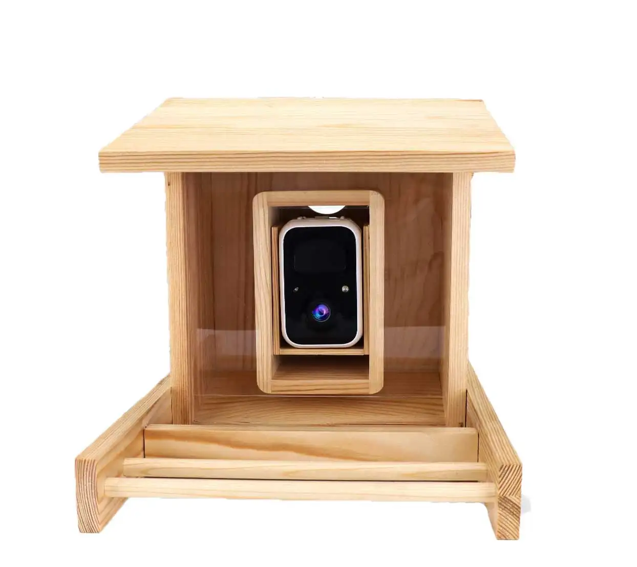 목재 스마트 조류 피더 제조, HD 카메라 AI 식별, 벌새 맞춤화용 야외 새 집