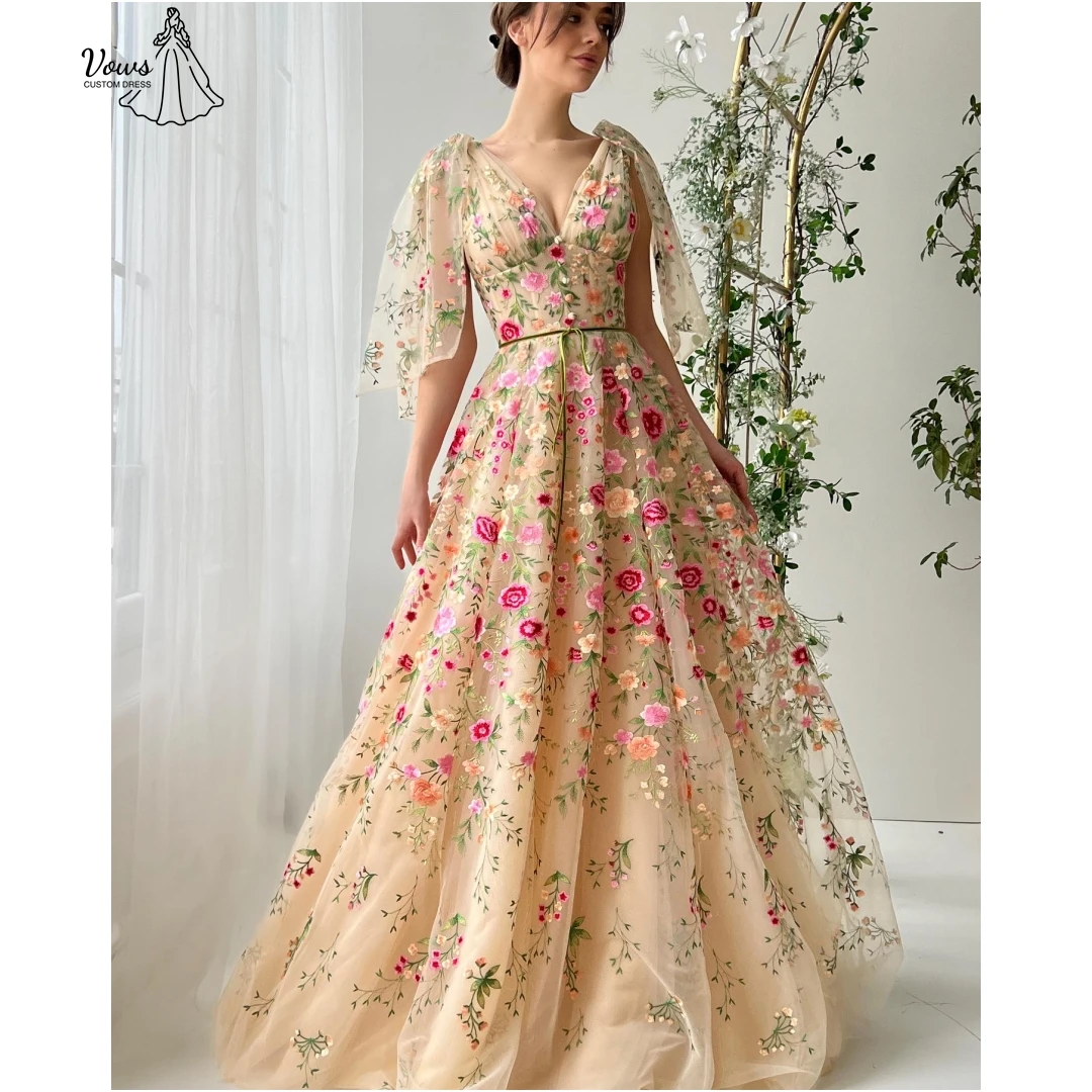 

Vows V-neck Party Dress for Wedding Guest Dresses Woman Line A Elegant Cocktail Dresses 2025 Luxury Evening Dress Custom Made