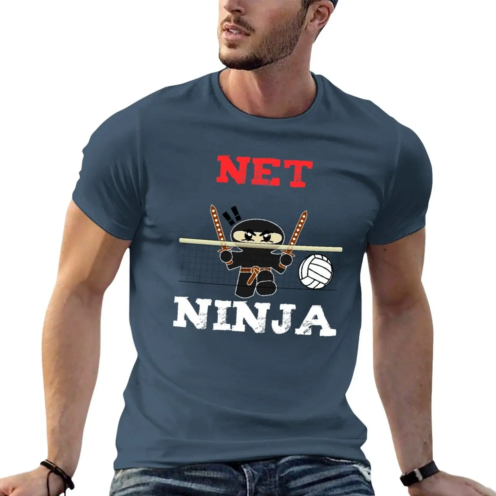 Net Ninja Volleyball Player T-Shirt oversized t shirts oversized t shirt T-shirt short men workout shirt