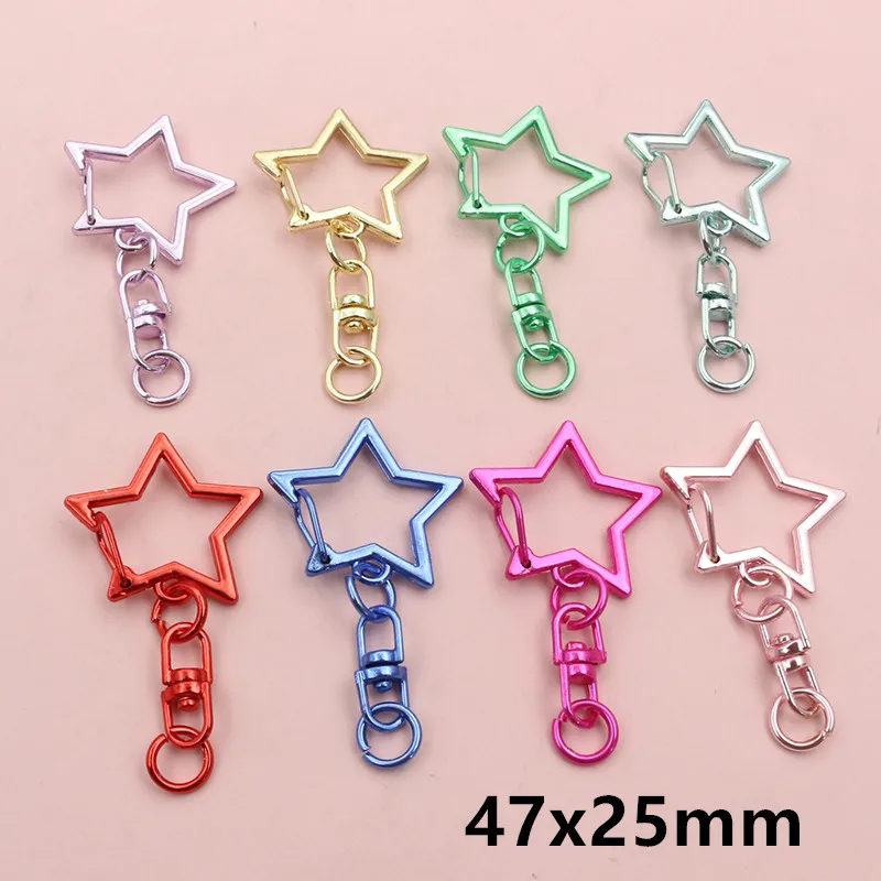 5 قطعة مزيج عشوائي القلب شكل نجمة المفاجئة هوك الزناد كليب أبازيم ل المفاتيح مشبك قفل السنانير DIY بها بنفسك صنع المجوهرات اكسسوارات #1