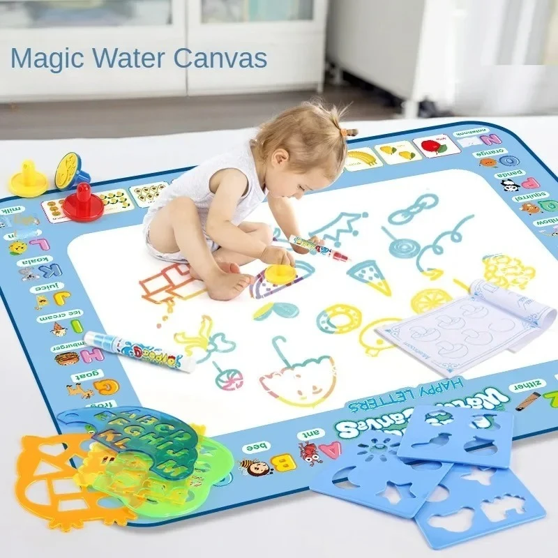 Reusable Magic Water Drawing Mat Coloring Doodle Board with Magic Pens Montessori Inspired Educational Toy Perfect for Kids Play