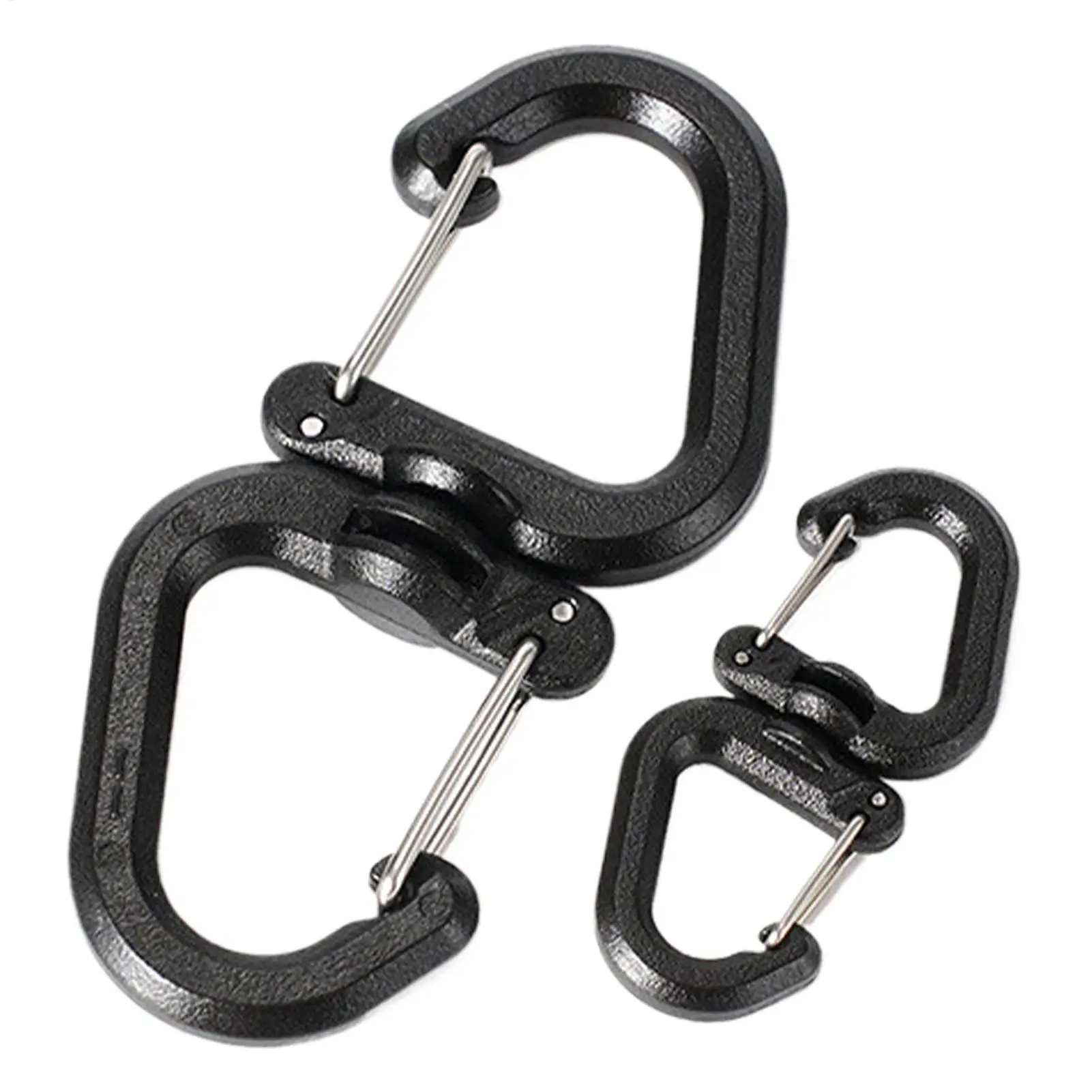 Double Clip Carabiner Outdoor Hook Clip Multi-Use Outdoor S Chain Hooks Portable Backpack Locking Hooks With 360 Degree Swivel