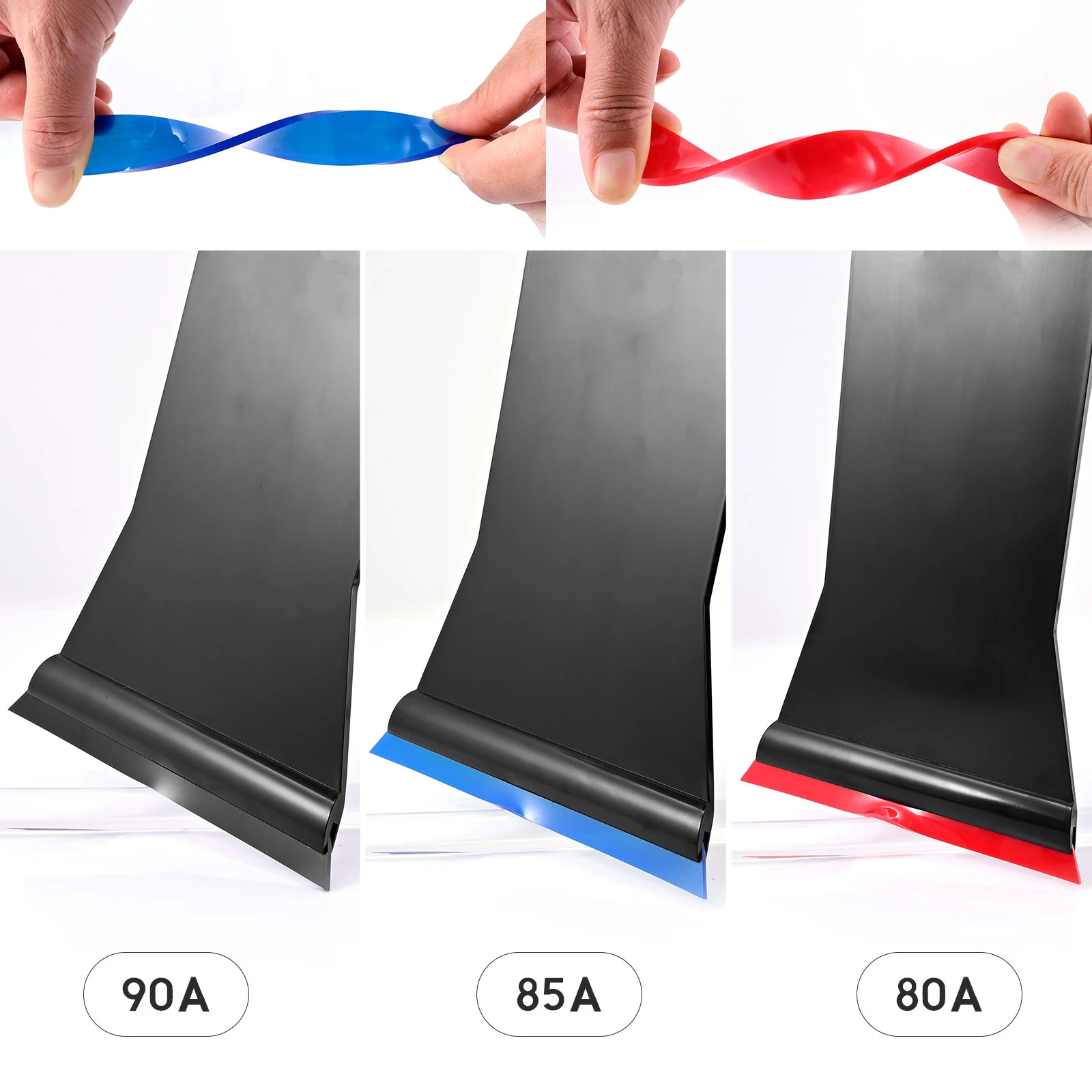 EHDIS Bulldozer Cleaning Scraper With 3pcs Soft Rubber Blade Front Windshield Protection Film Tinting Car Wrapping Tool Squeegee