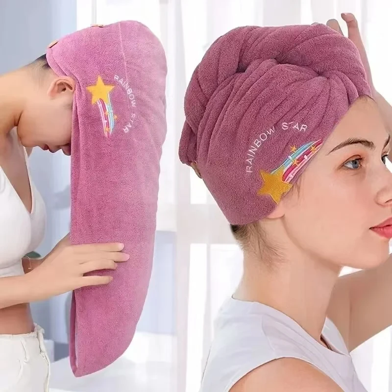 Quickly Dry Hair Hat Super Absorbent Soft Bathroom Women Head Towels Girls Cute Hair Towel Hair Dry Wrap Bonnets Home Textile