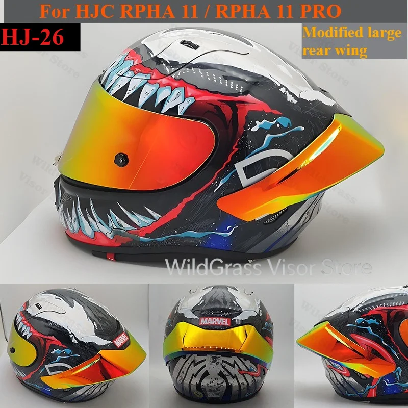 For HJC RPHA 11 HJ26 Attachment Motorcycle Helmet Spoiler Motorcycle Helmet Spoiler Rear Wing Air Duct Aerodynamic Racing