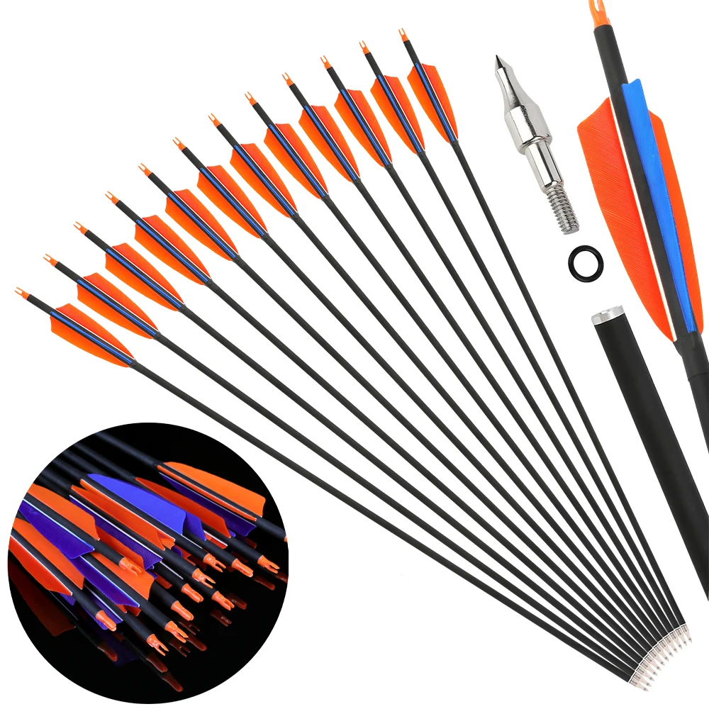 

‌Archery Carbon Arrow Spine 500 OD7.8mm ID6.2mm 30inch Arrow Shaft with Turkey Feather for Bow Hunting Shooting Accessories‌